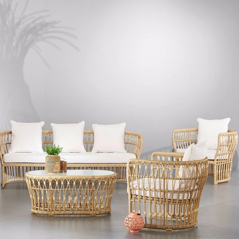 

Rattan sofa terrace courtyard sun room leisure rain protection sun protection sofa furniture balcony