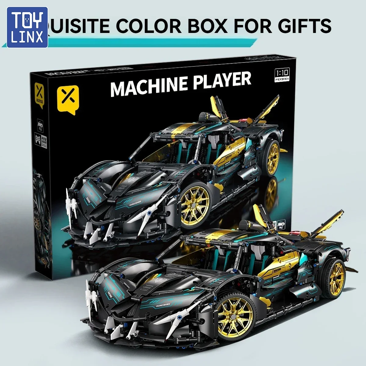 1:10スケール ラジコン 組み立てブロックカー スーパーレーシング ドリフト RCキット 2112ピース 大型スポーツカー ブロックおもちゃ 大人 子供向けギフト