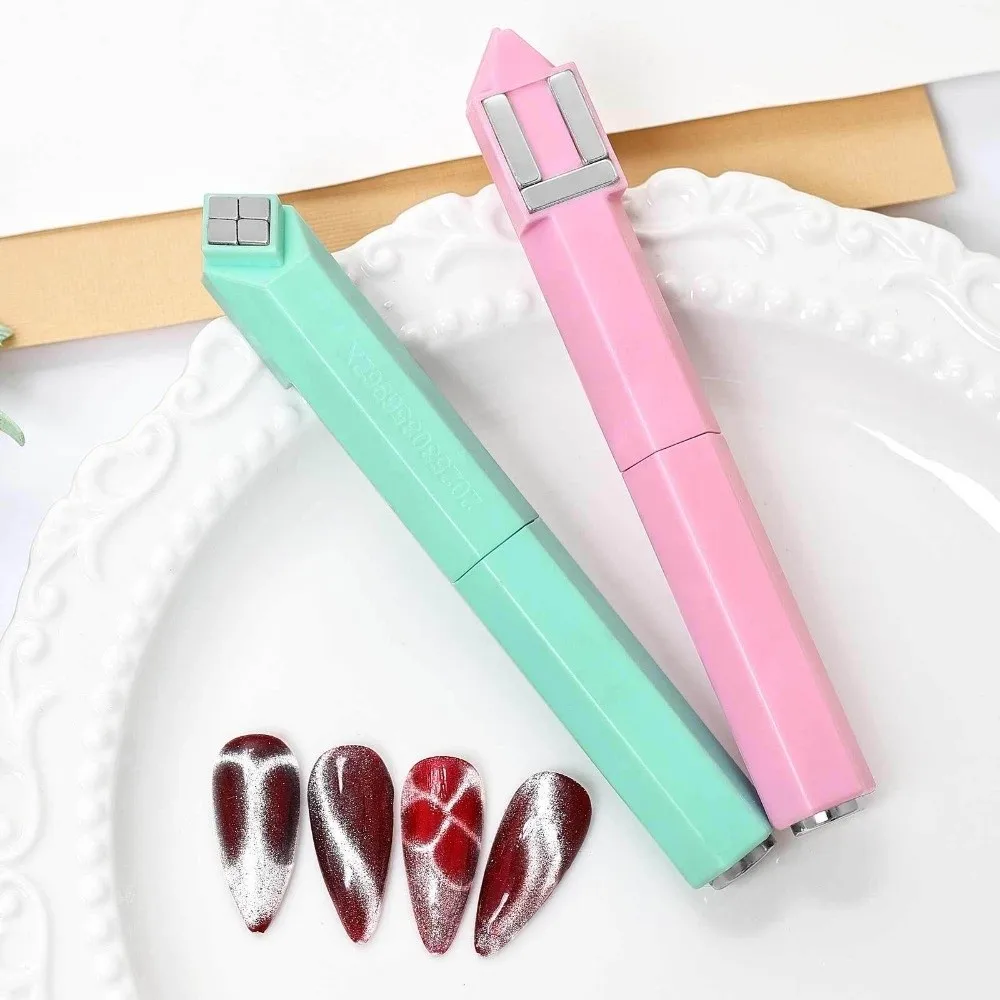 4IN1 الماس على شكل عين القط المغناطيس للأظافر المحمولة DIY مانيكير الماس المغناطيس متعددة الوظائف القط العين المغناطيسي مسمار أداة فنية #1