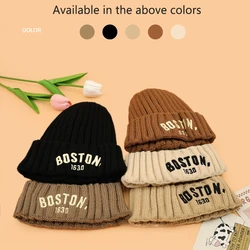 Baby Knitted Hat Autumn Winter Crochet Embroidery Girls Boys Cap Warm Knitted Kids Beanie Infant Children Hats Bonnet Gorras