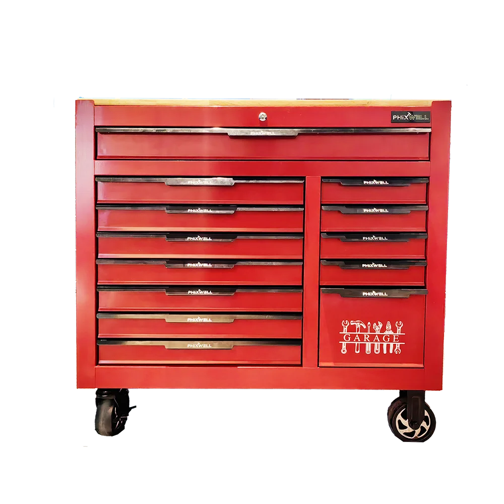 

Professional Heavy Duty Metal 13 Drawer Rolling Tool Cabinet With Tools