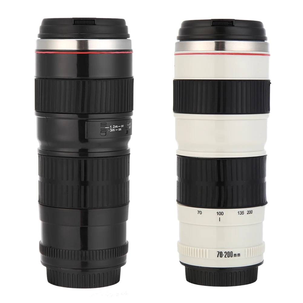 400ml Lens Shape Mug Rust-free Travel Coffee Cup Portable Stainless Steel Water Bottle Gifts for Lovers Valentine's Day