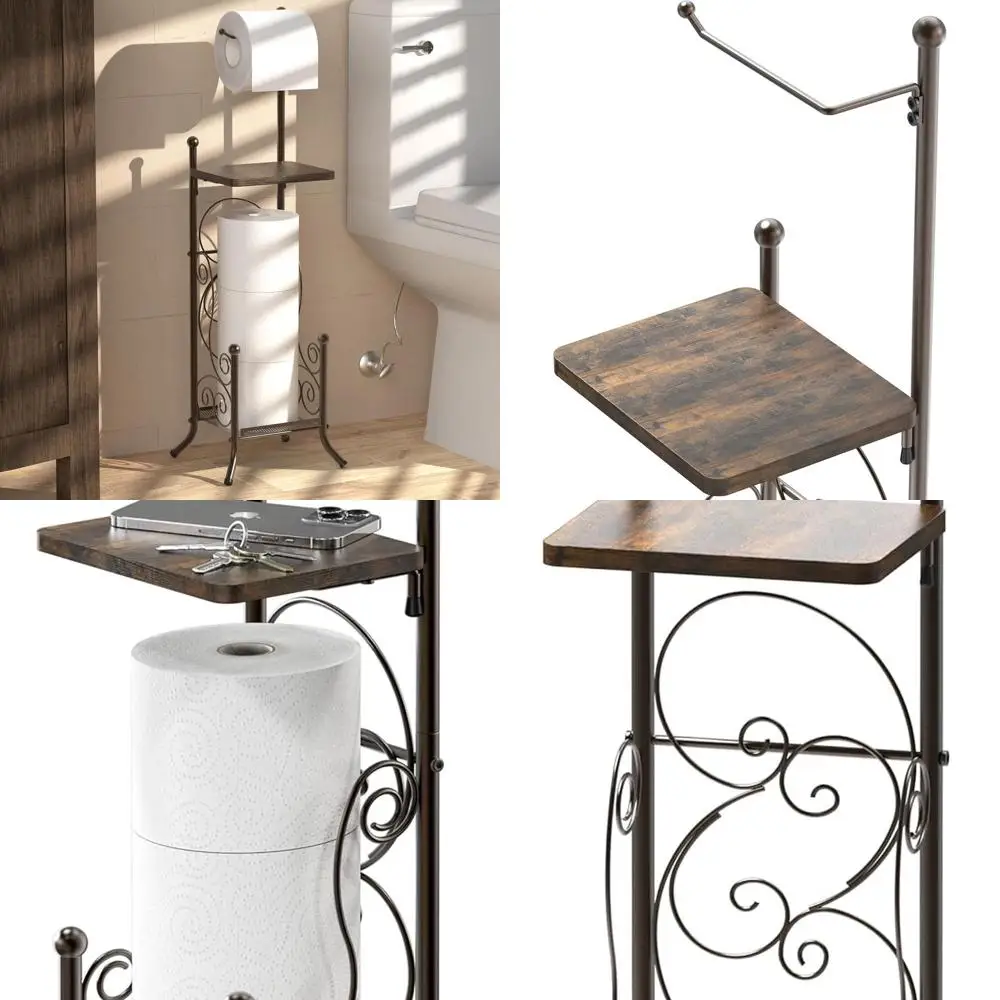 

Держатель для туалетной бумаги в английском стиле бронзового тона с полкой