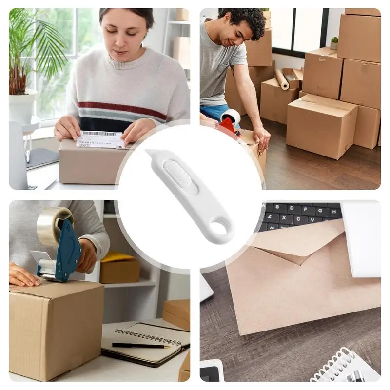 Cortador de caja de cerámica, Mini cuchillo de utilidad con agujero para llavero, hoja retráctil, abridor de caja para paquete, Mini cuchillo de utilidad