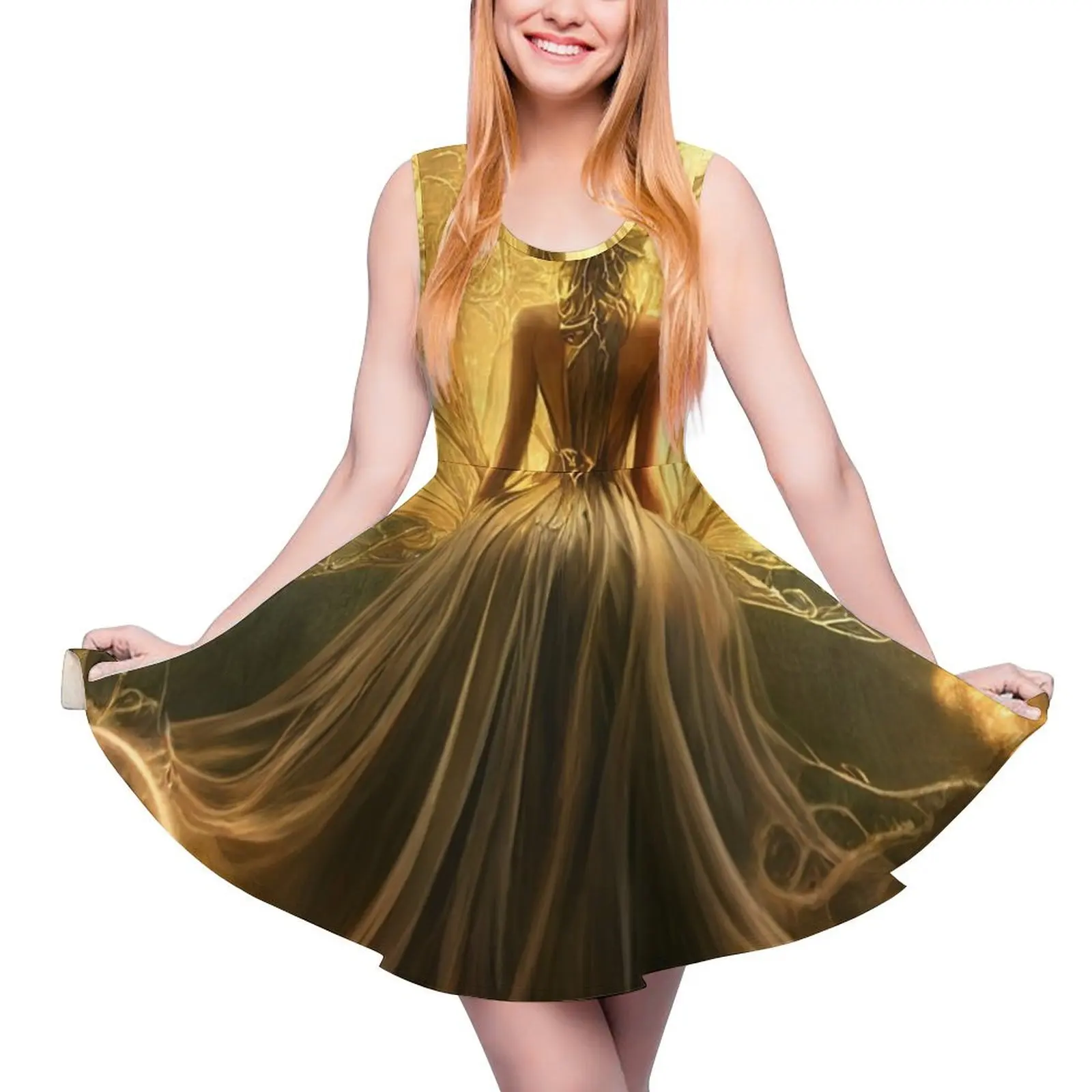 

Faerie of The Golden Realm Sleeveless Dress women"s evening dress 2024 Long dress woman dresses for official occasions