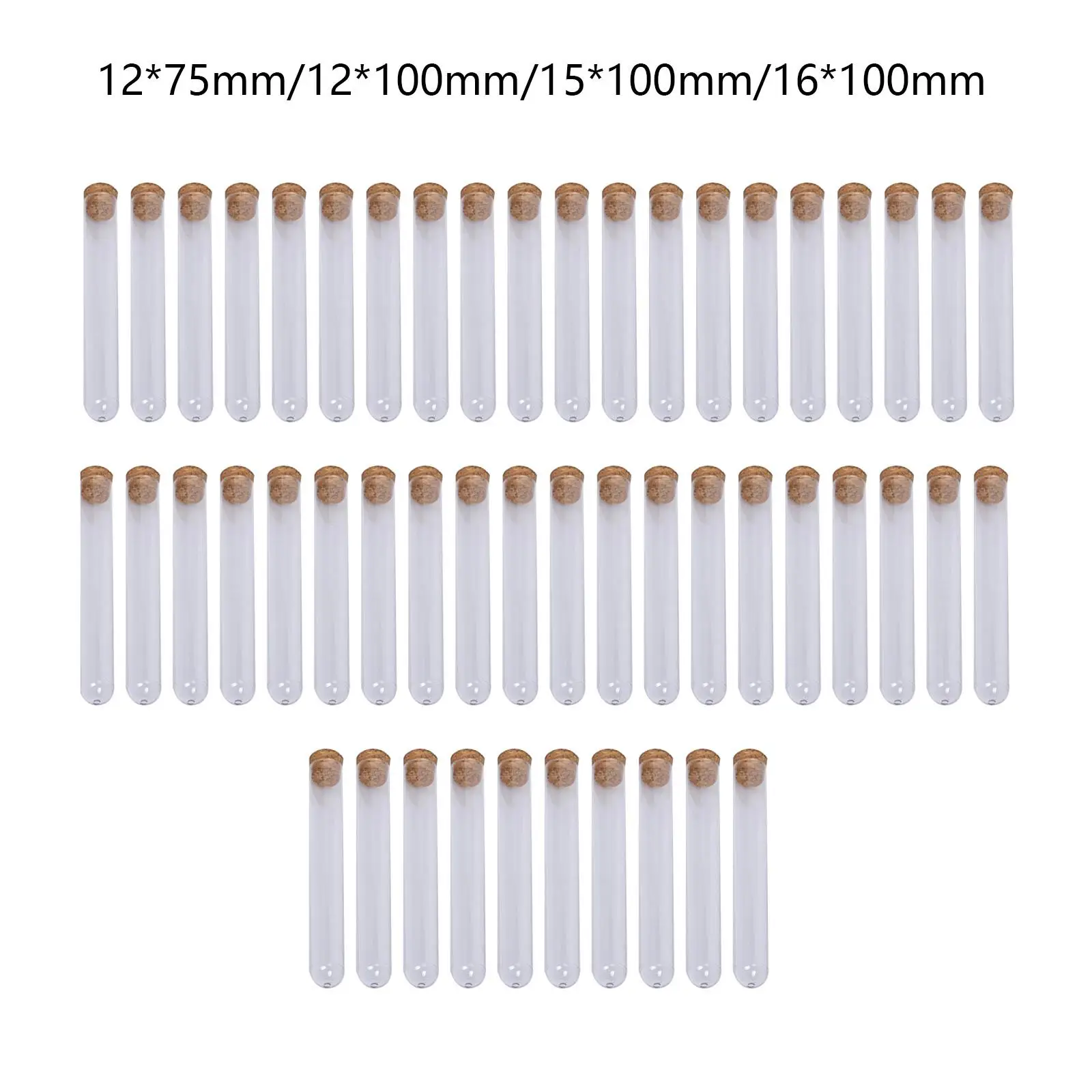 50x Test Tubes with Lids Spice Storage Small Bottle for Scientific Experiments Jewelry Holiday Gift Party Decoration Halloween