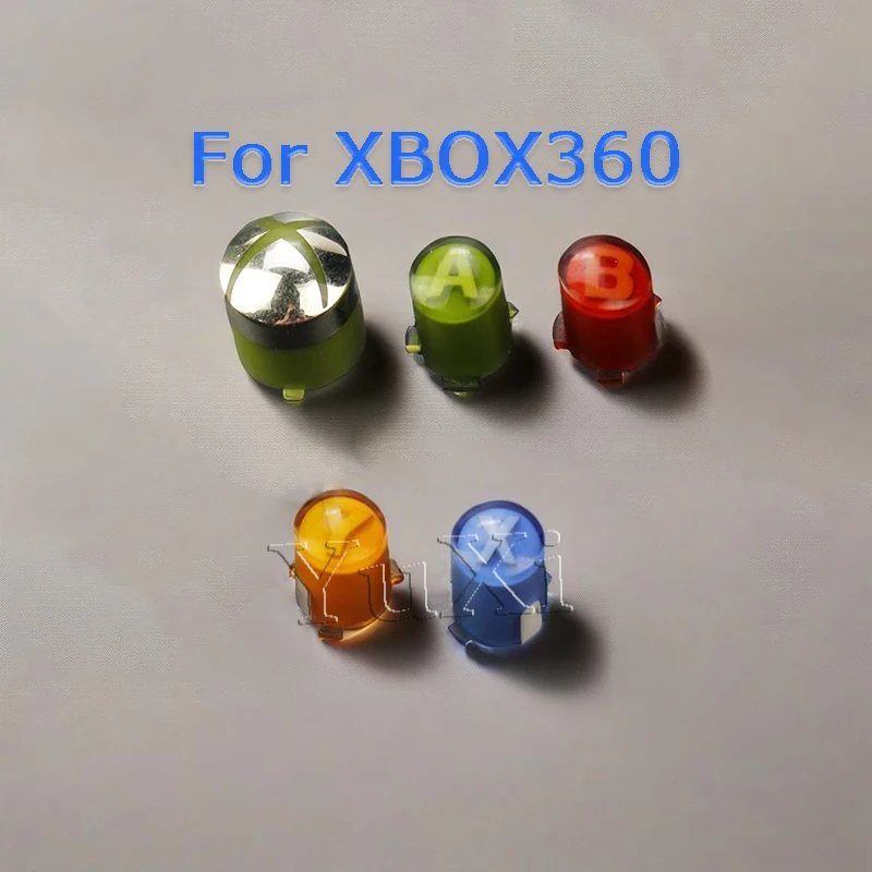 YuXi Xbox 360 컨트롤러 스위치 전원 가이드 홈 단추 시작 리턴 백 수리 예비 부품, Xbox360 ABXY 키 단추, 1 세트
