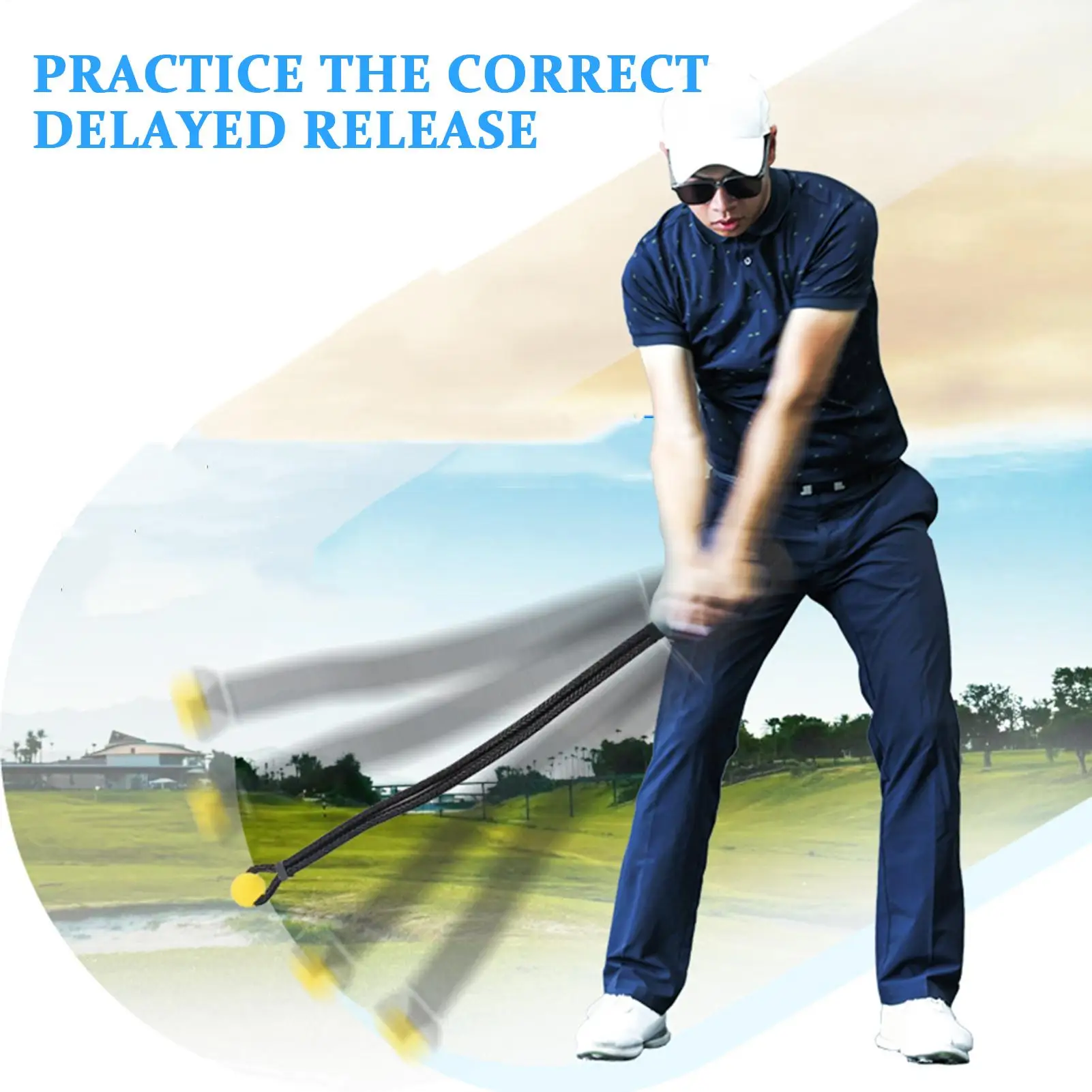 

Golf Swing Rope Training Aid Postures Training Equipment Swing Strength Exercise Tool For Studio Garage Range Course Travel