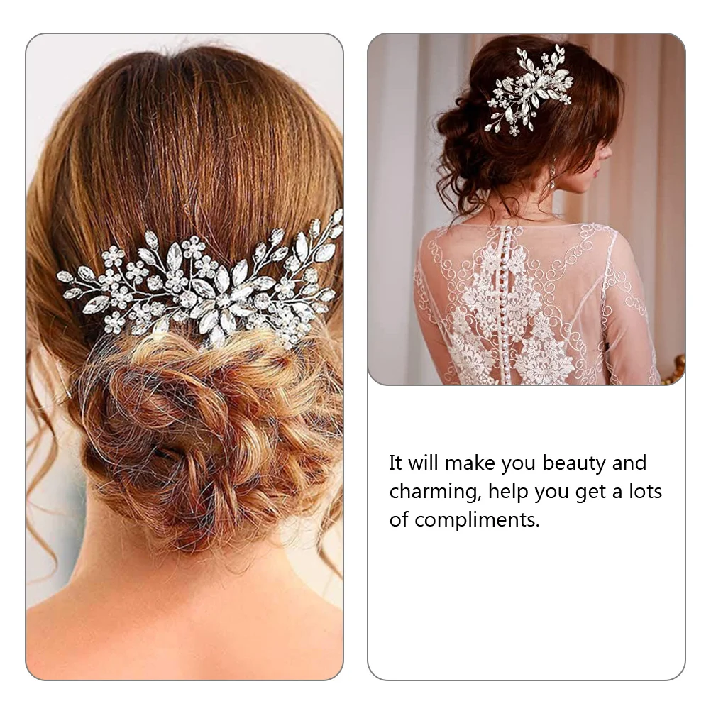 

Crystal Hair Comb Hairpins for Women French Bridal Accessories Accessary Gold Clips Wedding Side Princess Western Style Women's