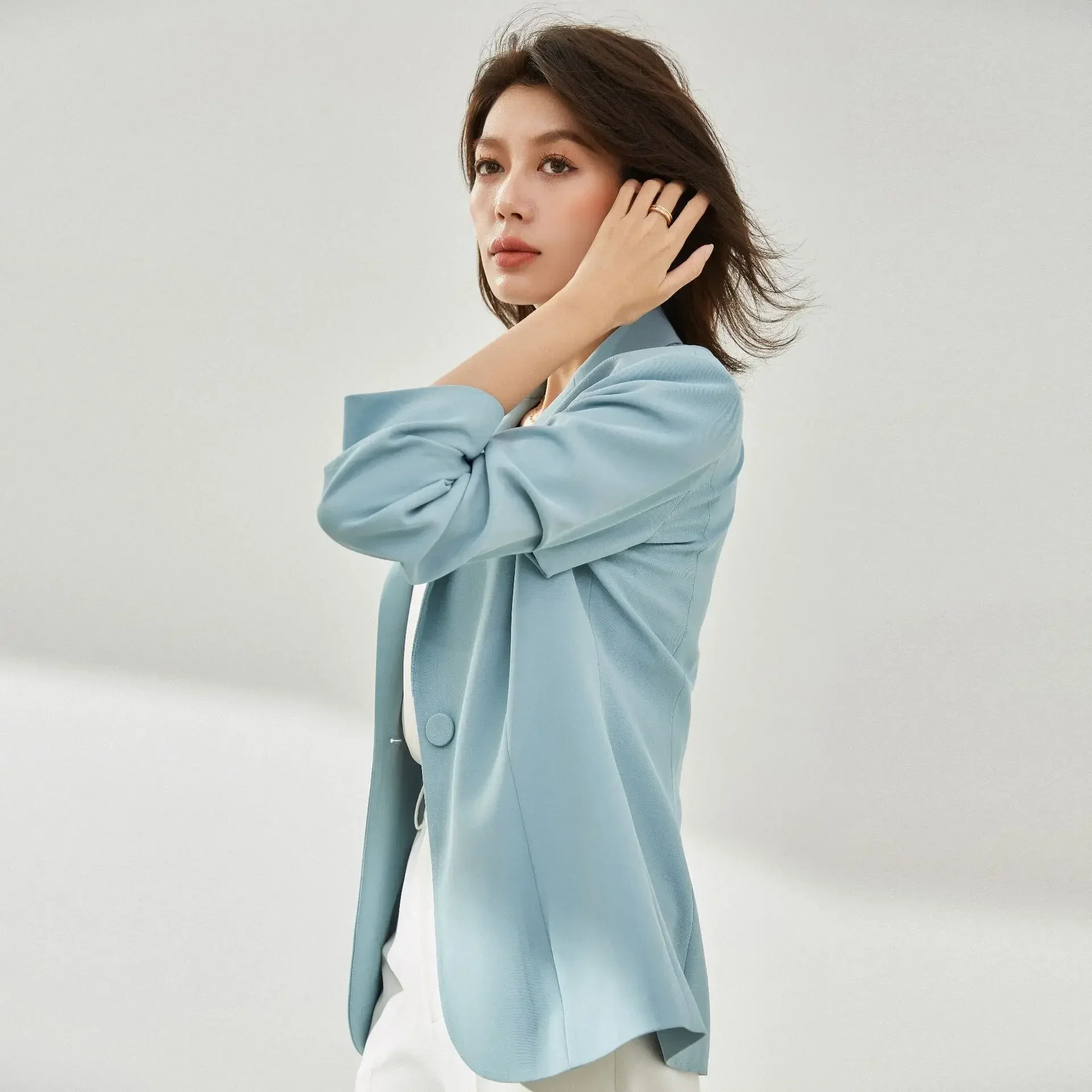 2024 New Summer and Autumn Women Fashion Blazer Single-breasted Jacket Office Coat Elegant Slim Coat Blazer Simple