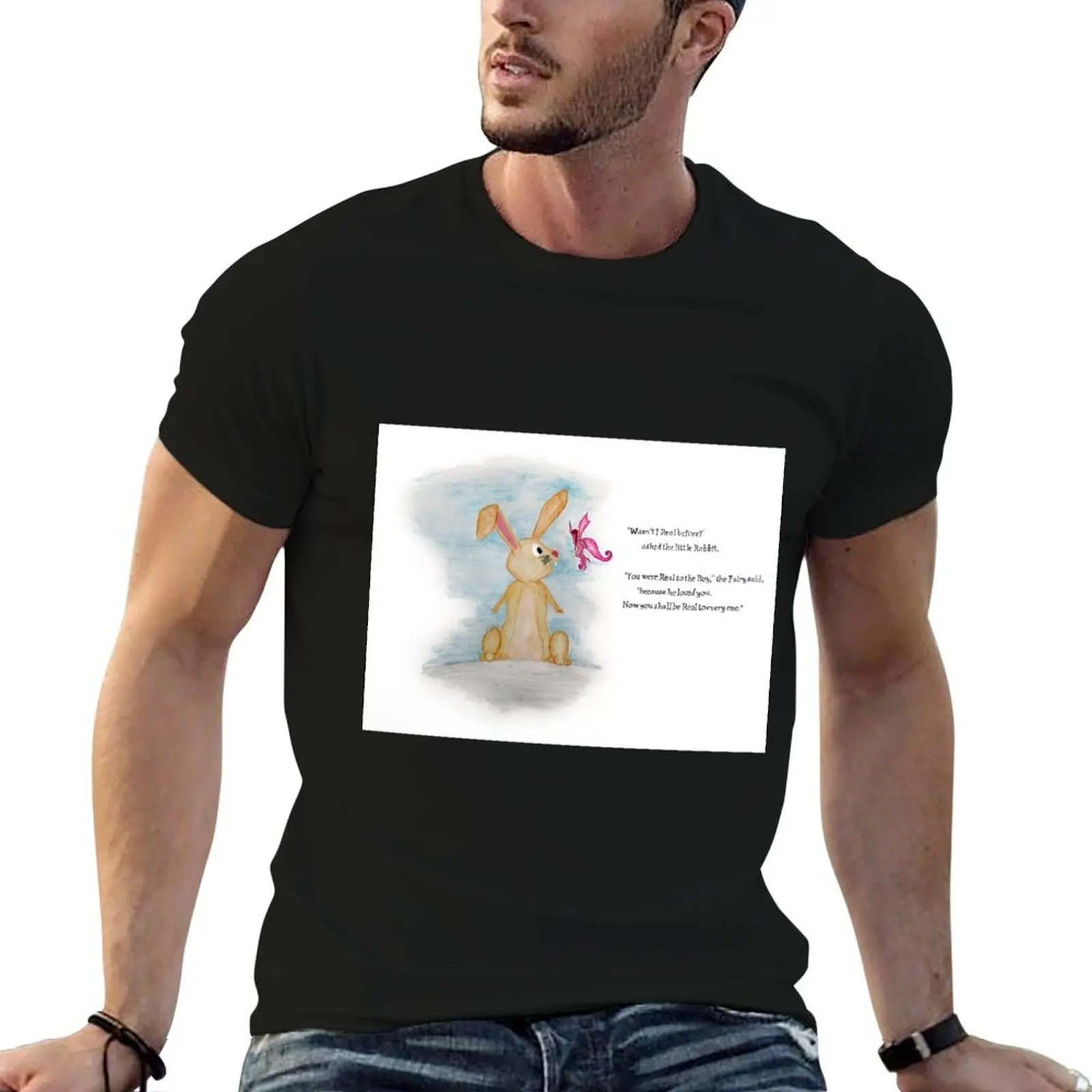 

cotton quality Illustration T-Shirt man shirts t funny cotton shirt cotton high t man t Rabbit Velveteen shirt