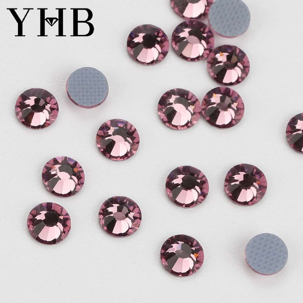 YHB High Quality Purple Color Flatback Hotfix Rhinestones For Shoes Bags Fabric Garment Decoration DiY Jewelry Accessories