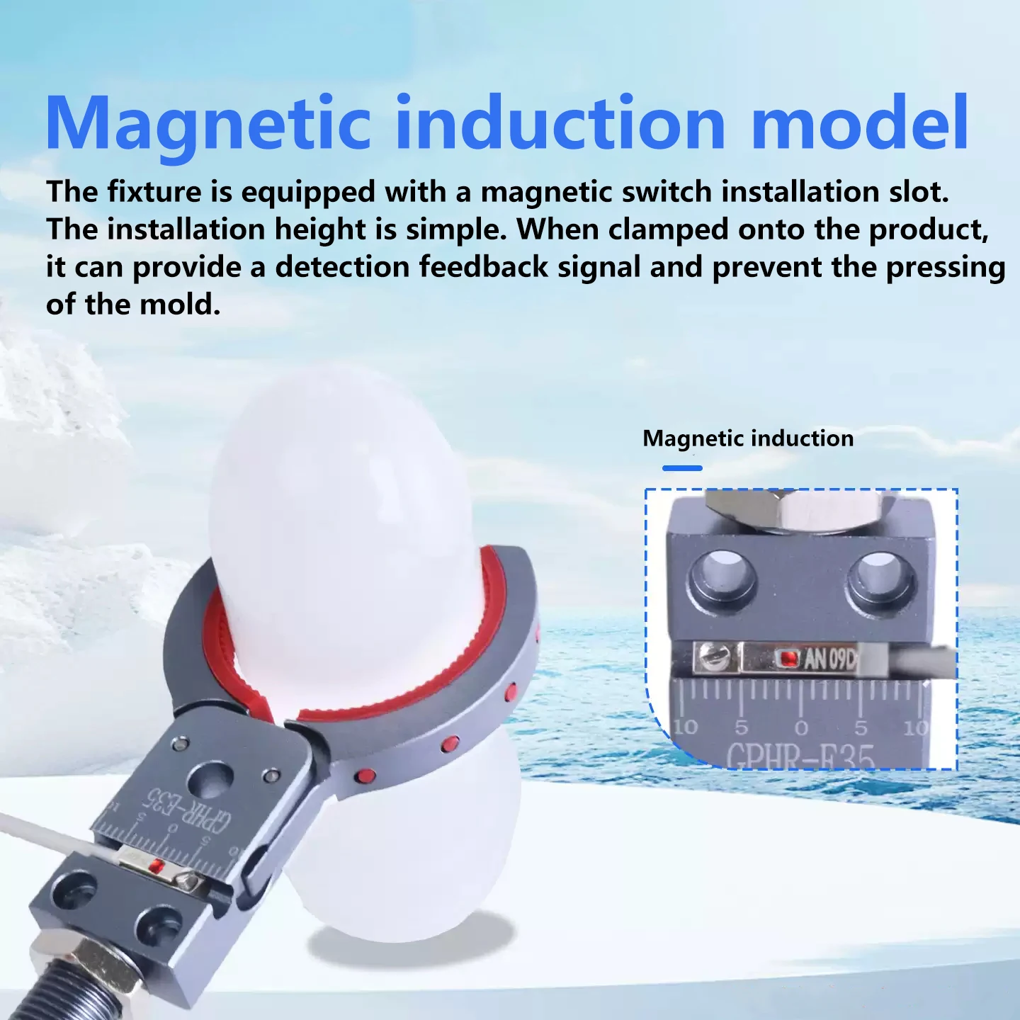 LADUNG Mechanical Arm Mini Bottle Preform Fixture Circular Pipe Pneumatic Small Clamp GPHR-E with Detection Cylinder Clamp