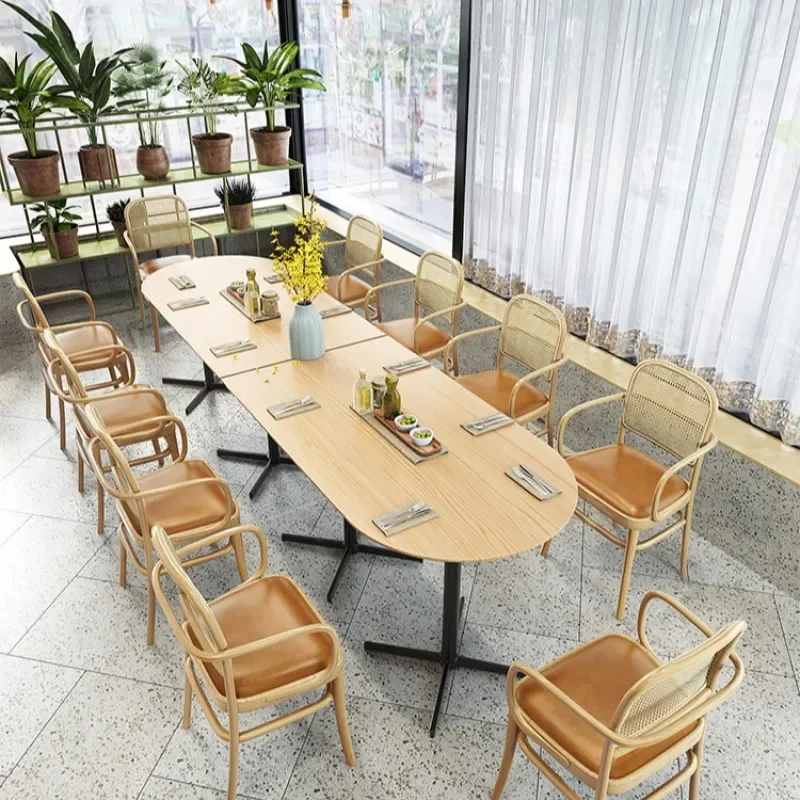 

Новая популярная спинка/сиденье из трости, высококачественный набор мебели для ресторана, кожаные сиденья для скамейки