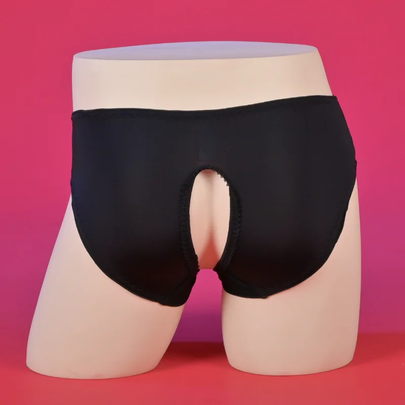 Damskie seksowne majtki, japońskie majtki biodrówki, jedwabiste, śliskie majtki, elastyczne majtki z otwartym kroczem, prześwitująca bielizna sissy.