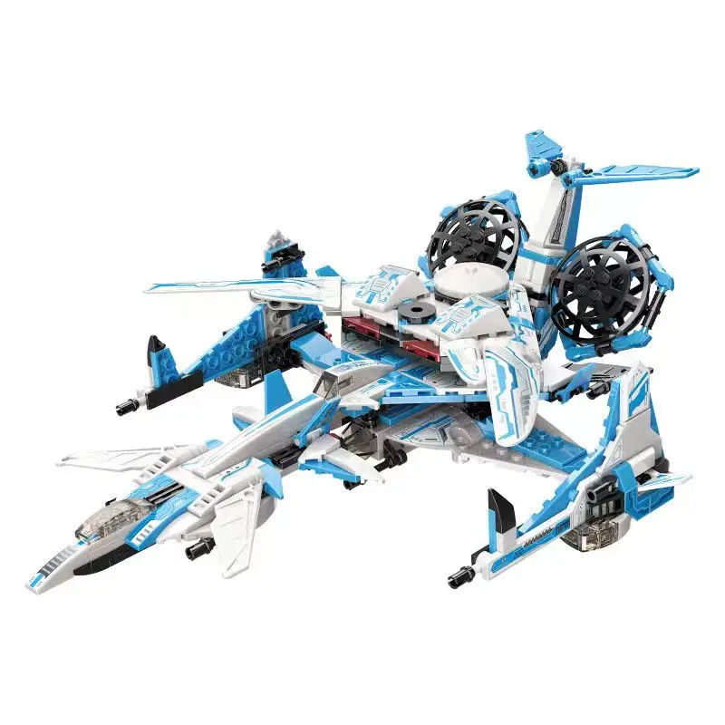 QMAN 41106 The Galaxy 6IN1 Fighter Building Blocks Kit Brick Model Kids Toys Direct deformable body 564Pieces