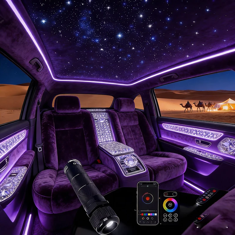 star ceiling Light kits Optical fiber with RF control Mobile RooM Star Lights LED Optic app fiber lamp SMALL 6W RGBW Car new new
