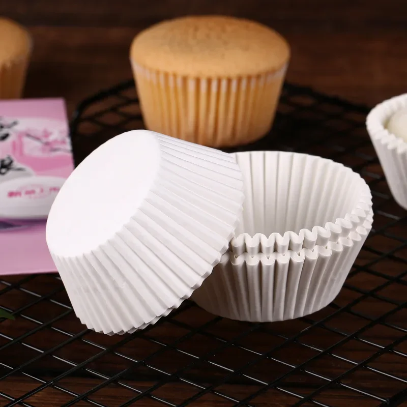 100pcs Paper Cupcake Liners White Black Blue Brown Green plain Solid color muffin baking Cup cake mold red polka dot 4 bakery