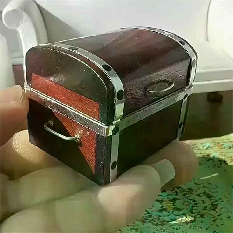 Retro 1:12 Poppenhuis Speelgoed Simulatie Te Openen Schatkist Opbergdoos Miniatuur Meubels Model Speelhuis Speelgoed Decor Kid Geschenken