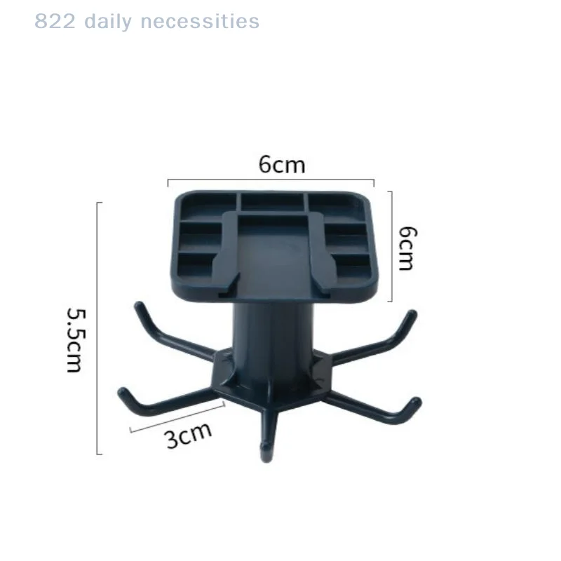 convenientAdhesive Under Cabinet Kitchen Utensil Hanger 360° Rotation 6 Hooks No Drilling for Home Kitchen Storage Organization