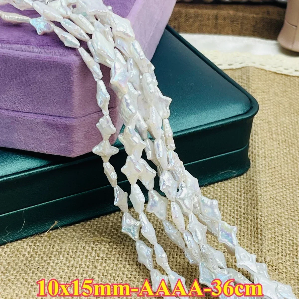 

Natural Freshwater Pearl 10x15mm 4A Elegant Rhombus Baroque Bead Jewelry Make DIY Necklace Bracelet Women Gift Wedding Premium