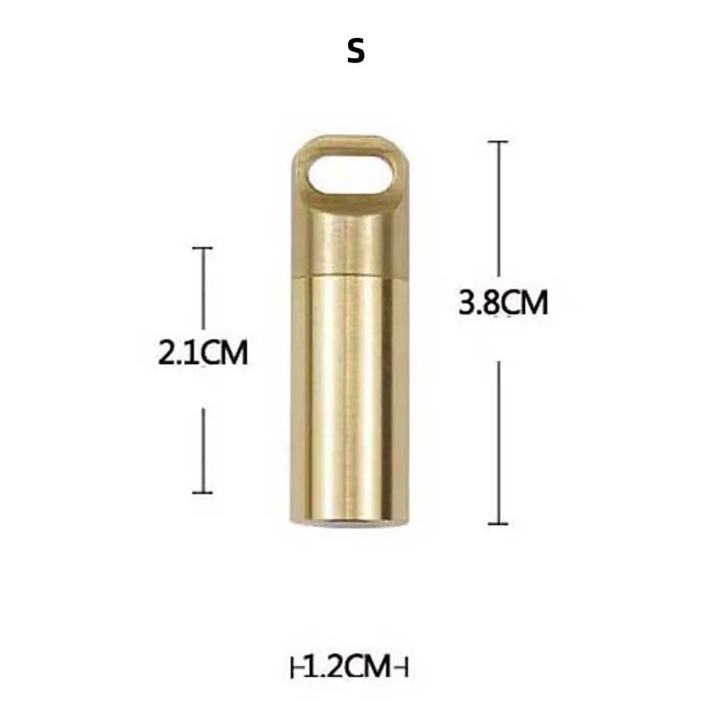 Creative Brass Acorn Small Medicine Bottle Outdoor Moisture-proof Portable Waterproof Pill Box Sealed Jar Travel Pill Case