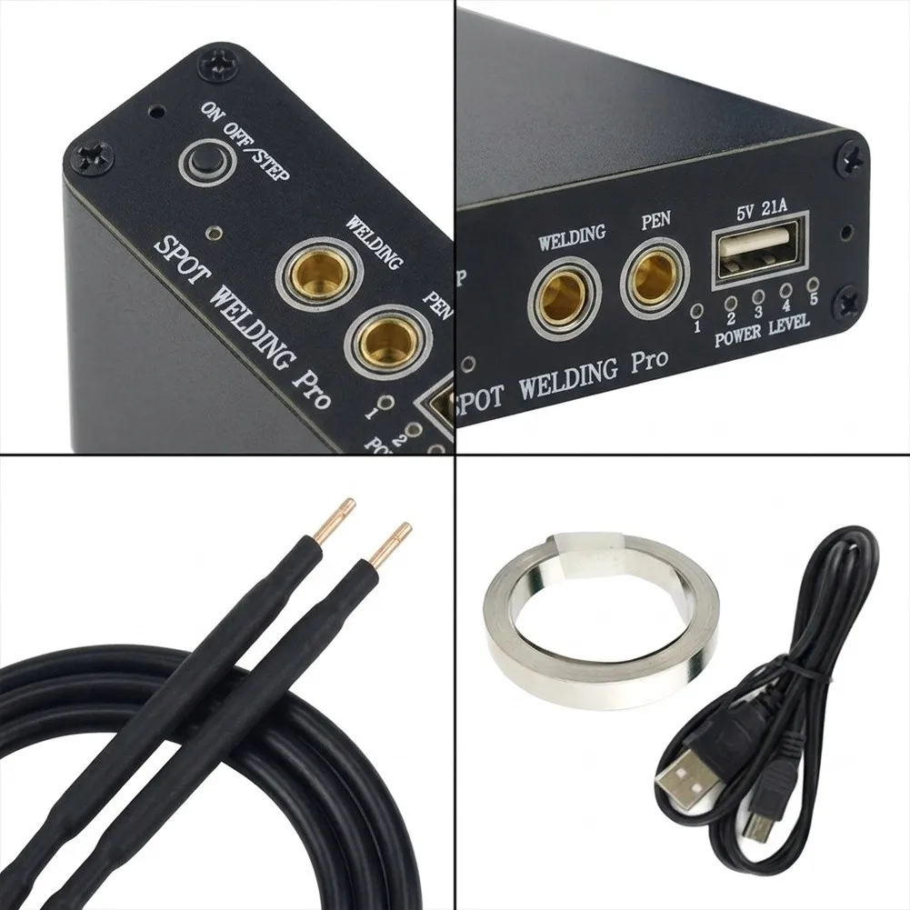 Compact Spot Welding Tool for Nickel Strip Welding on Lithium Batteries with Rechargeable Battery and Simple Controls