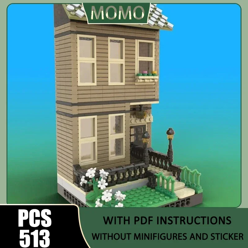 City Street View Moc Building Blocks Suburban Modular Home 2 Model Technology Brick DIY Assembly Construction Holiday Toy Gifts