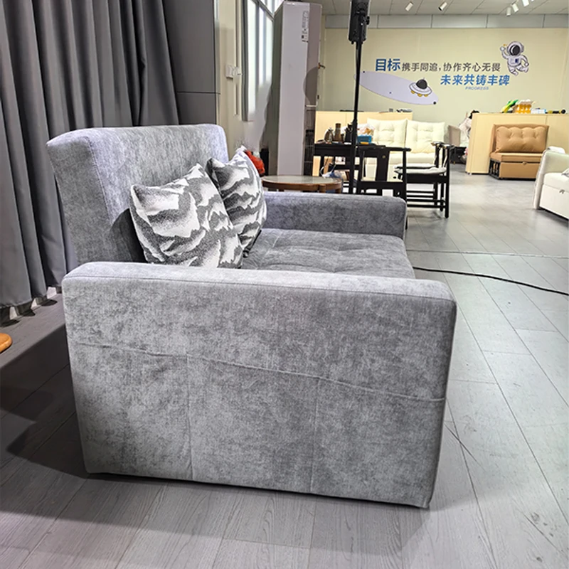 

Stainless Steel Frame PU Leather Adjustable Height Living Room Balcony Use Small Household Modern Foldable Sofa Bed