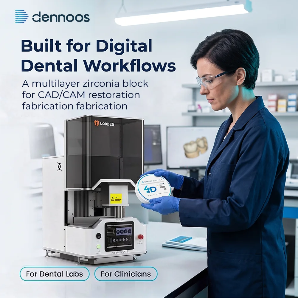 8-Lagen Dental-Labor-Zirkonoxid-Block 4D PRO Mehrschichtiger Block für CAD/CAM-Labormaterialien, offenes System, 43%-57%, 700-1200Mpa Scheibe – Detail 7