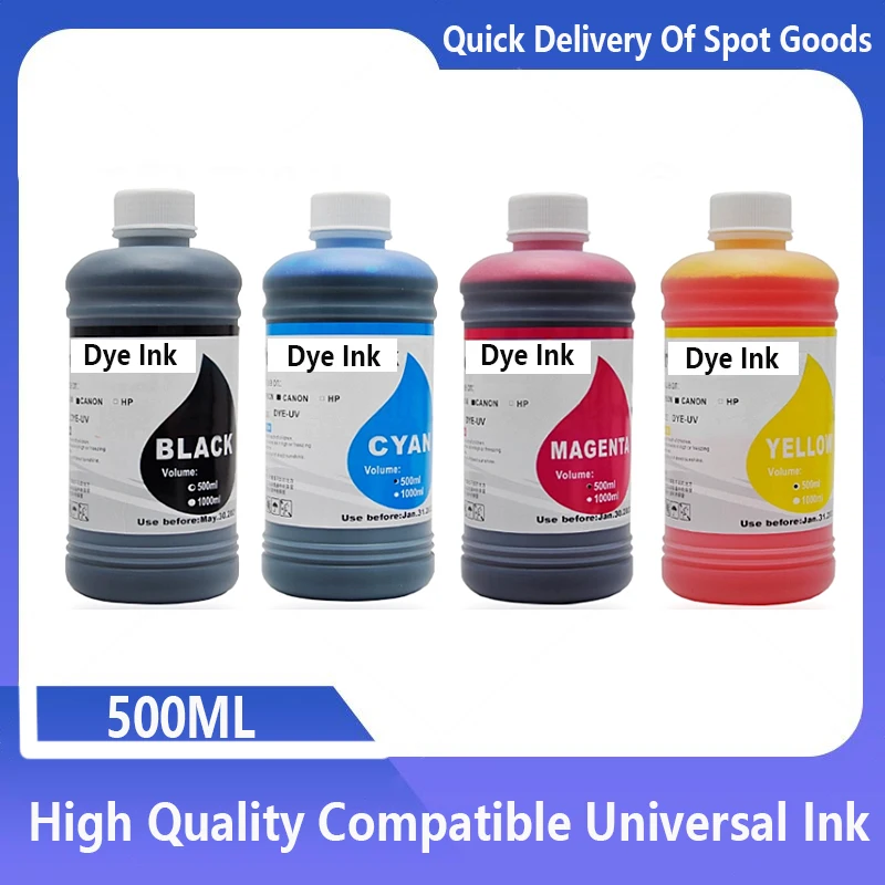 500ML Universal Compatible Black Refill Ink Cartridge For HP For Epson For Canon For Brother CISS System Refill Dye Ink