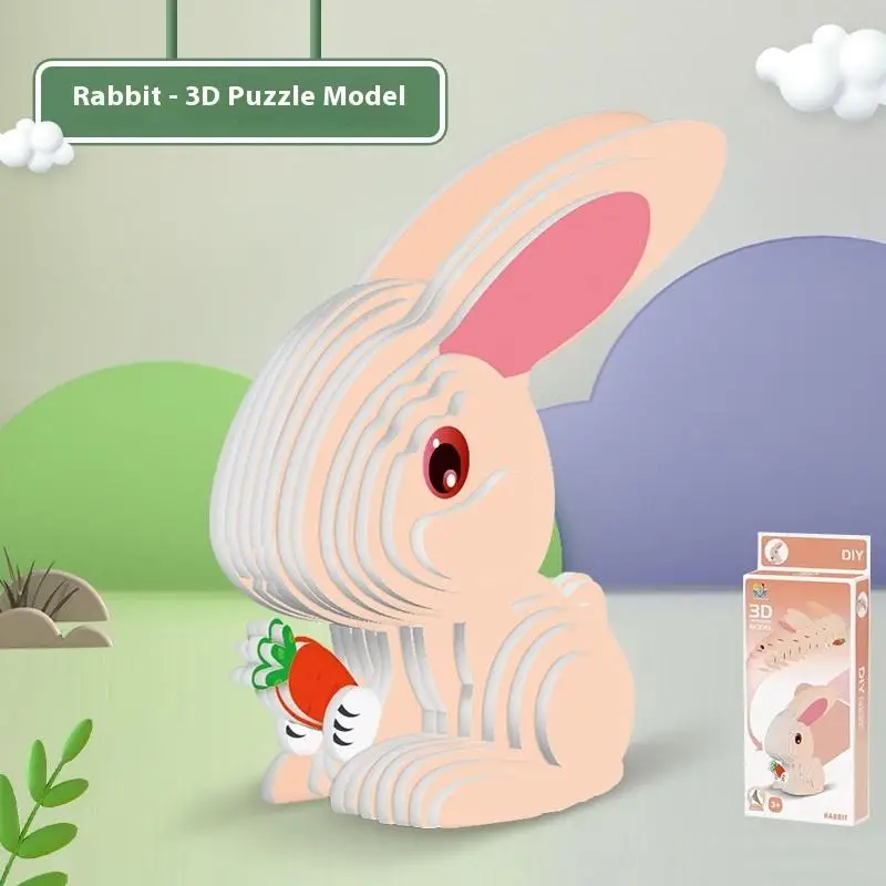 1 セット子供教育モンテッソーリおもちゃ面白い DIY 手動組み立て三次元モデル動物 3D 紙パズルおもちゃ少年少女のため