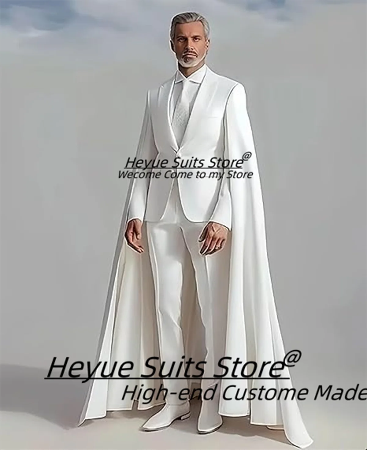 

French style High-end Customized Men Suits Slim Peak Lapel Groom Formal Tuxedos 3 Pcs Sets Prom Male Blazers Elegant Ropa Hombre