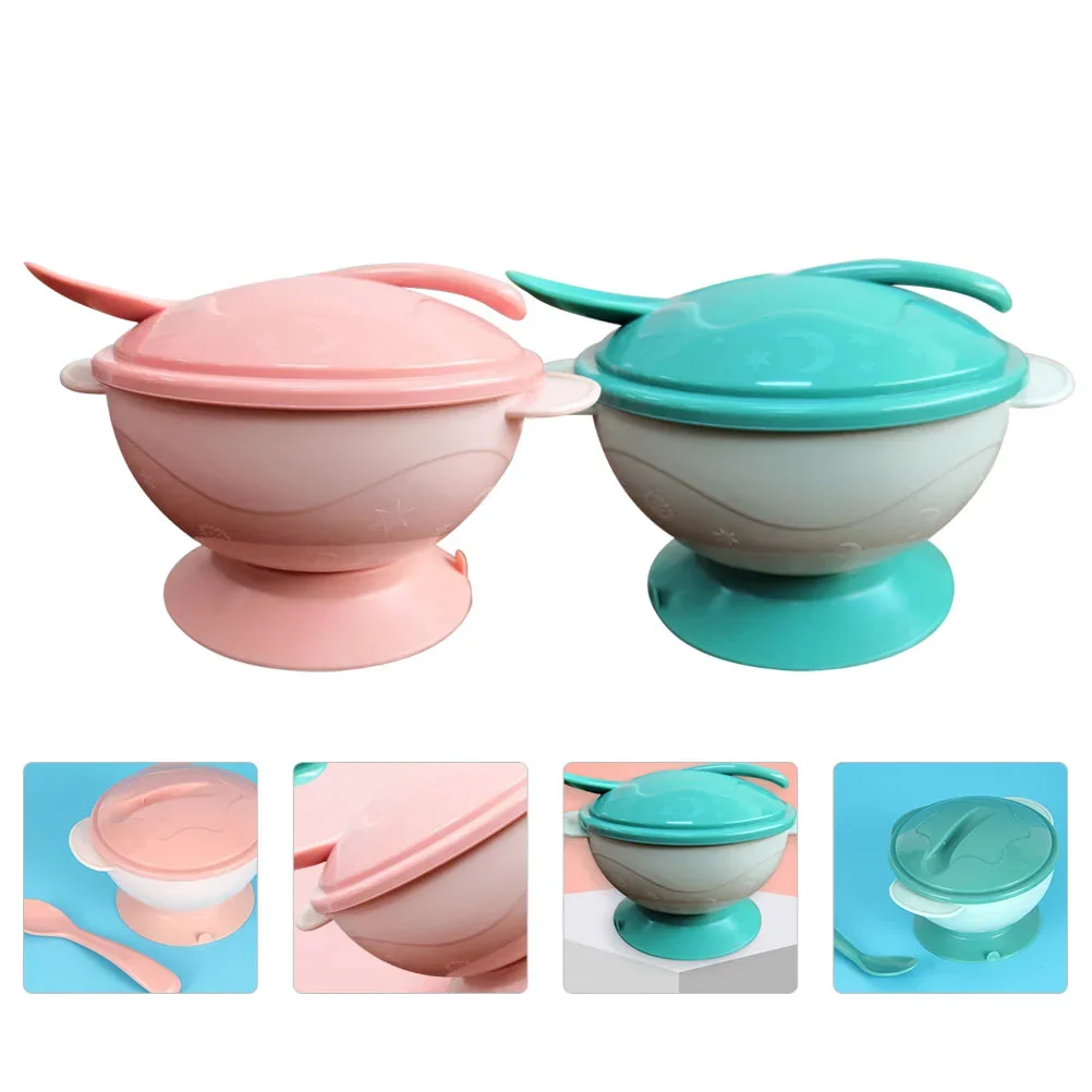 1 PCS Baby Supplies Bowls with Lids Food Flatware Suction Cup Spoon Children Feeding Plate