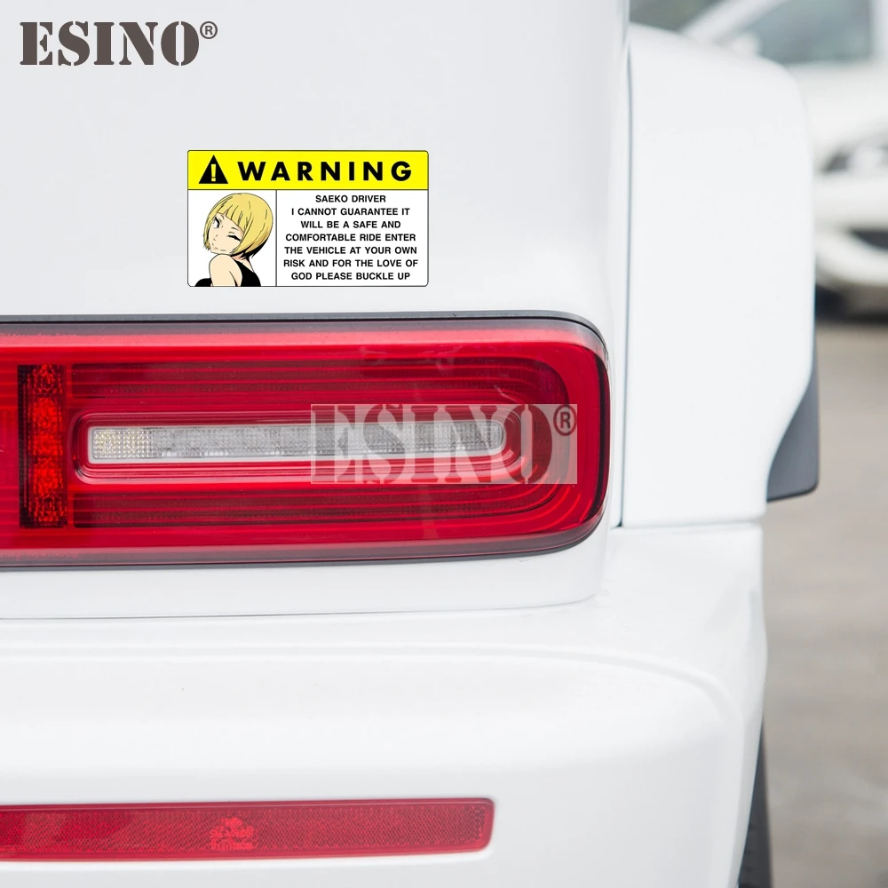 Adhesivo de PVC para Automóvil con Diseño de Advertencia Japonesa Saeko, Adhesivo Impermeable para Carrocería de Automóvil, Vinilo con Patrón