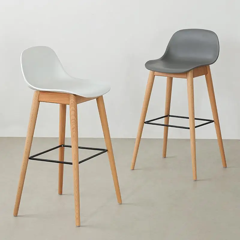 

Back Beige Bar Stools Wood Commercial Plastic Luxury Modern Bar Stools High Nordic Designer Unique Sillas Para Barra Furniture