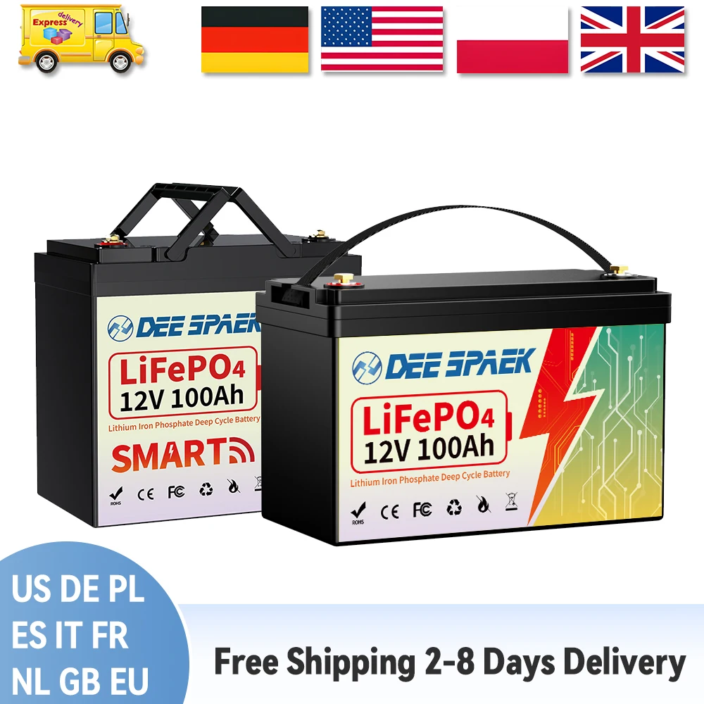 

LiFePO4 литиевый аккумулятор 12 В 100 Ач Bluetooth BMS 8000 + циклы аккумулятор для кемпера RV домашнее хранилище энергии троллинговый двигатель