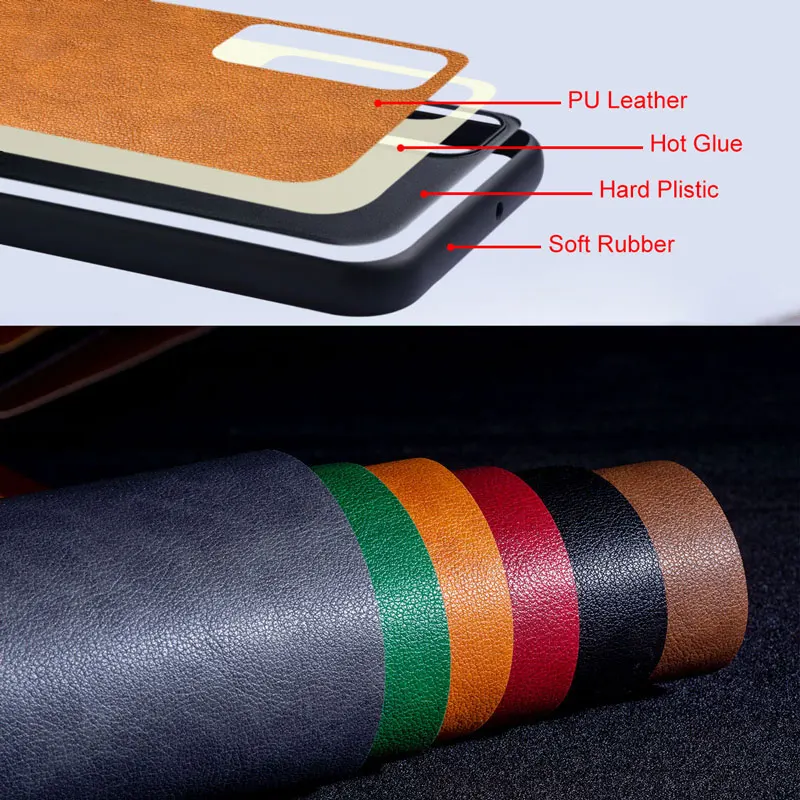 Premium Luxury leather Phone Case for Xiaomi Poco F6 Pro Funda Business Style Solid color Phone cover for poco f6