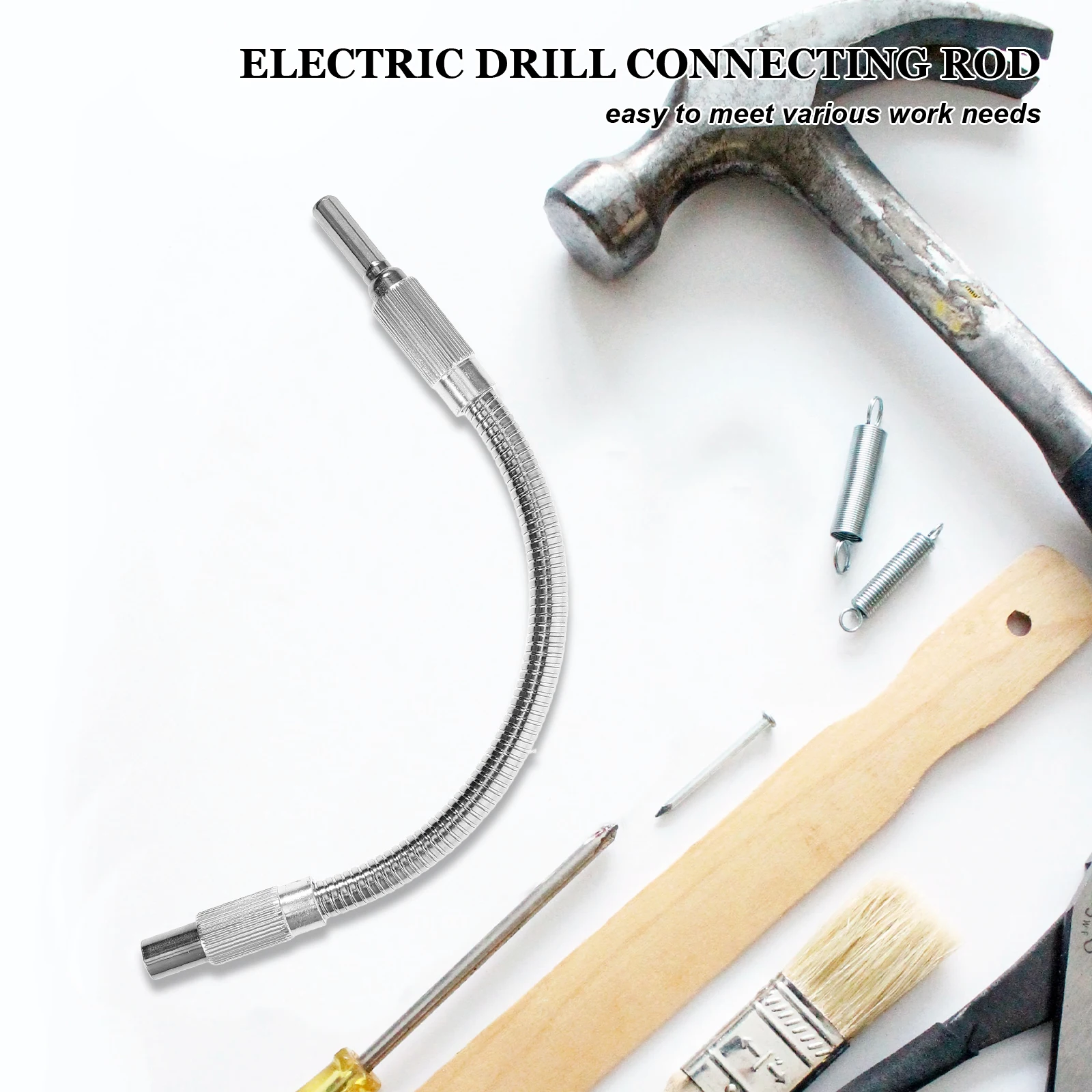 

Electric Drill Connecting Rod Flex Shaft Extension for Tight Spaces Durable Material Screwdriver Bit Holder Metal Drill Bit