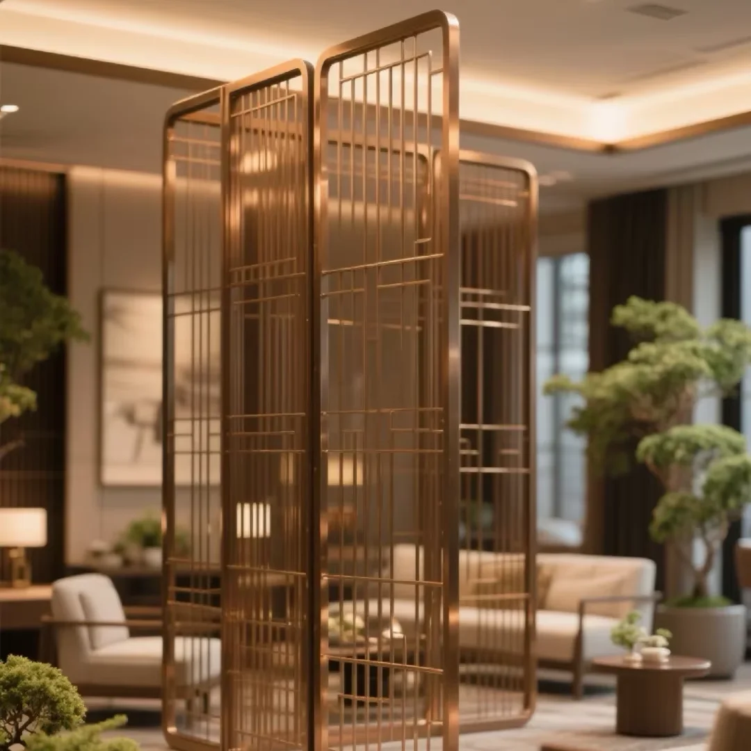 Customizable Modern Premium Luxury Stainless Steel Waterproof Laser Cut Room Divider Classic Screen Partition Handcrafted Panel