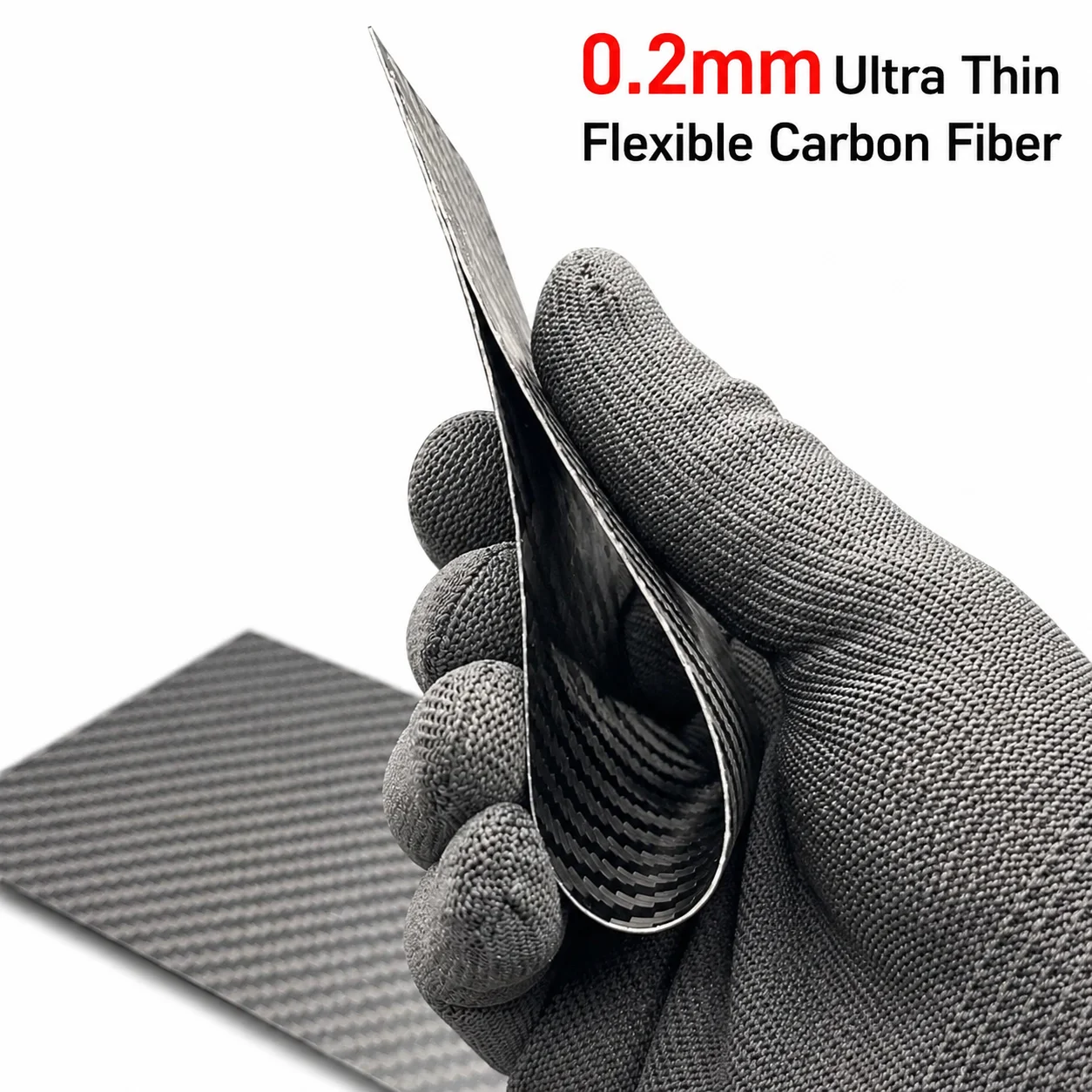 2pcs 3K Carbon Fiber Sheet Flexible Thin Plate Glossy Twill Panel DIY Decorative Material 0.2mm