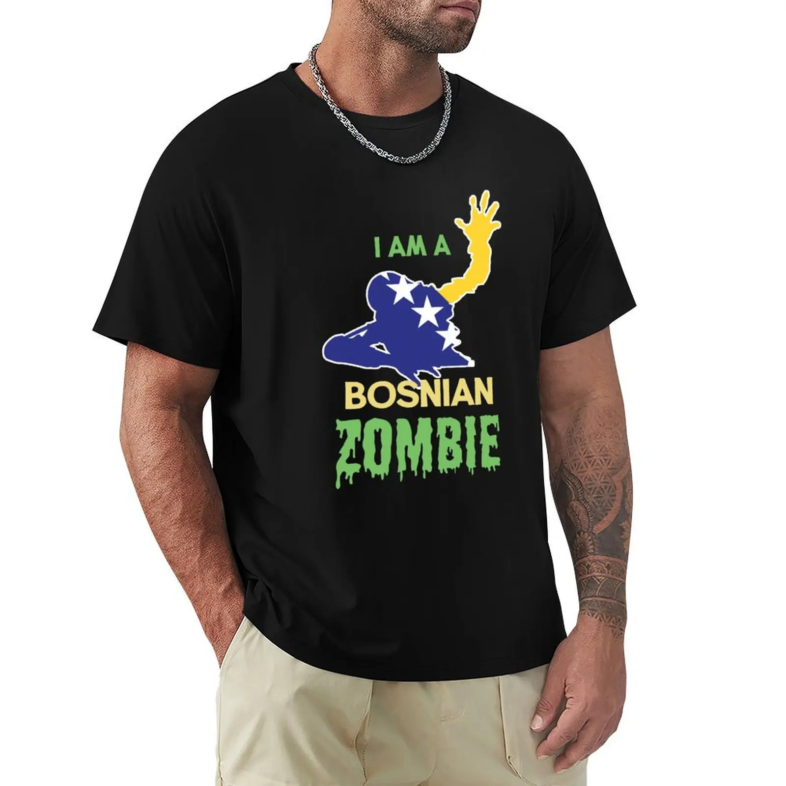 

Zombie Halloween Bosnian Flag T-Shirt anime figures graphic t shirt vintage custom t shirt shirts men graphic