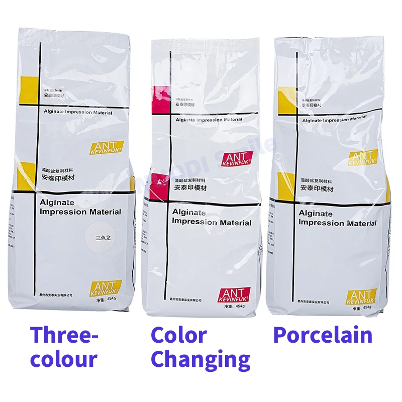 

454g Porcelain 3-color Dental Alginate Impression Material Removable Denture Plaster Mold Powder Dentistry Gypsum Model Material