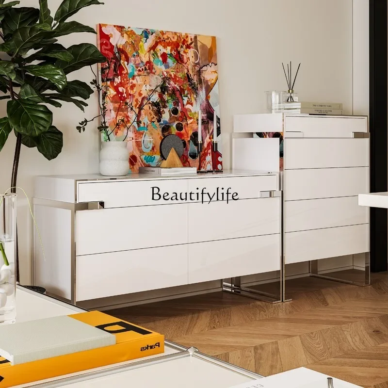 Italian light luxury chest of drawers minimalist high-end locker simple light method bedroom living room chest of drawers