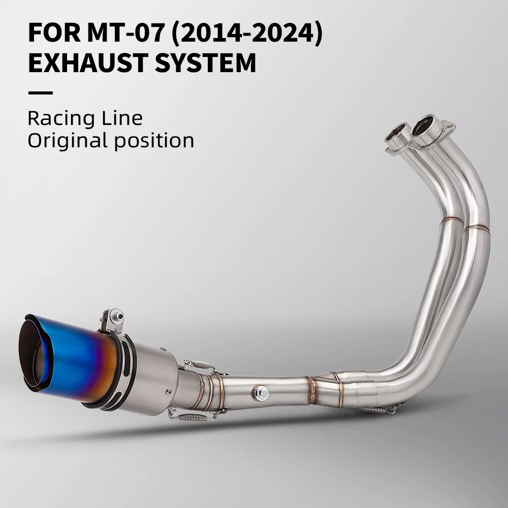 

For MT-07 FZ07 full Motorcycle Exhaust System Escape Modified Slip On Front Tube Link Pipe Close 51 MM exhaust