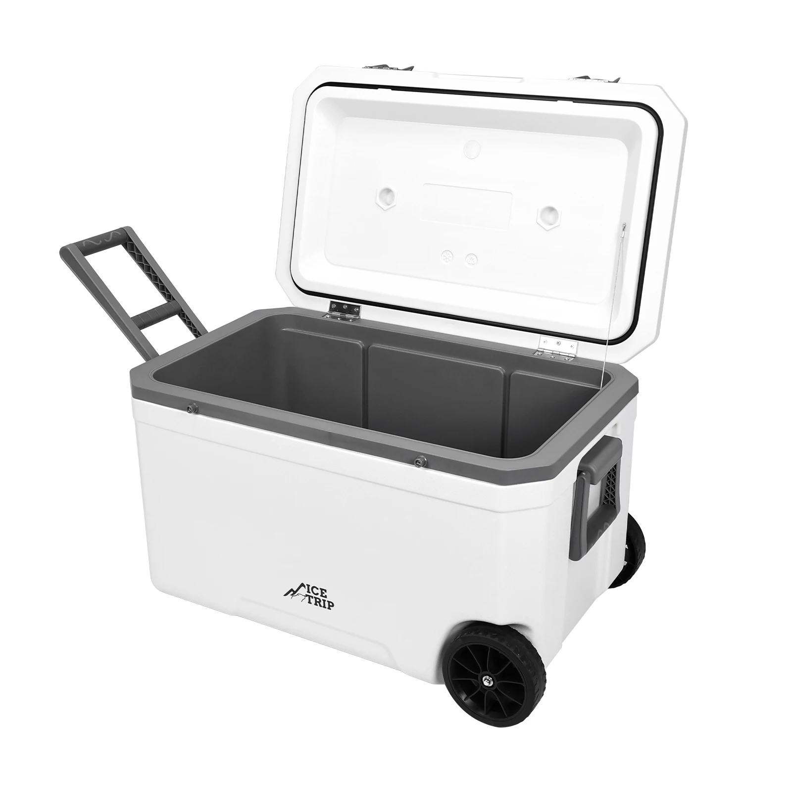 

70L Wheeled Cooler Insulated Ice Chest Box with Cup Holder Camping Cooler for Beach Drink Beverage Camping Picnic Fishing