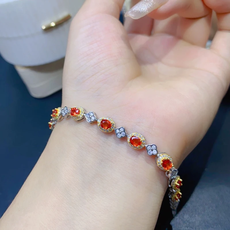 

Natural Sapphire Bracelet for women silver 925 jewelry luxury gem stones 18k gold plated free shiping items