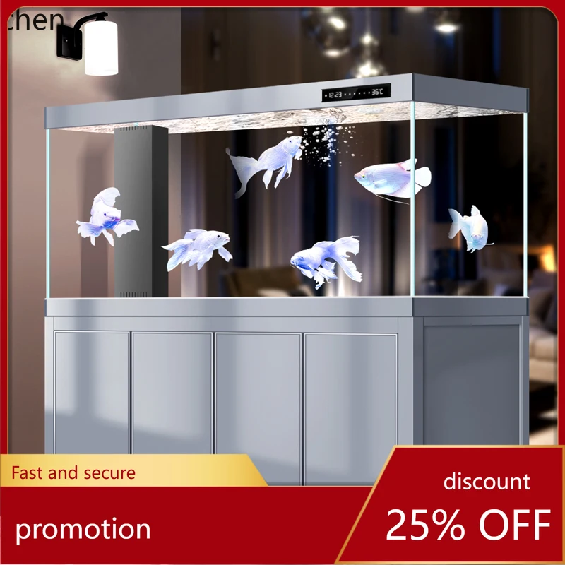 

HT aluminum alloy large arowana tank professional high-end bottom filter living room smart screen partition wall aquarium