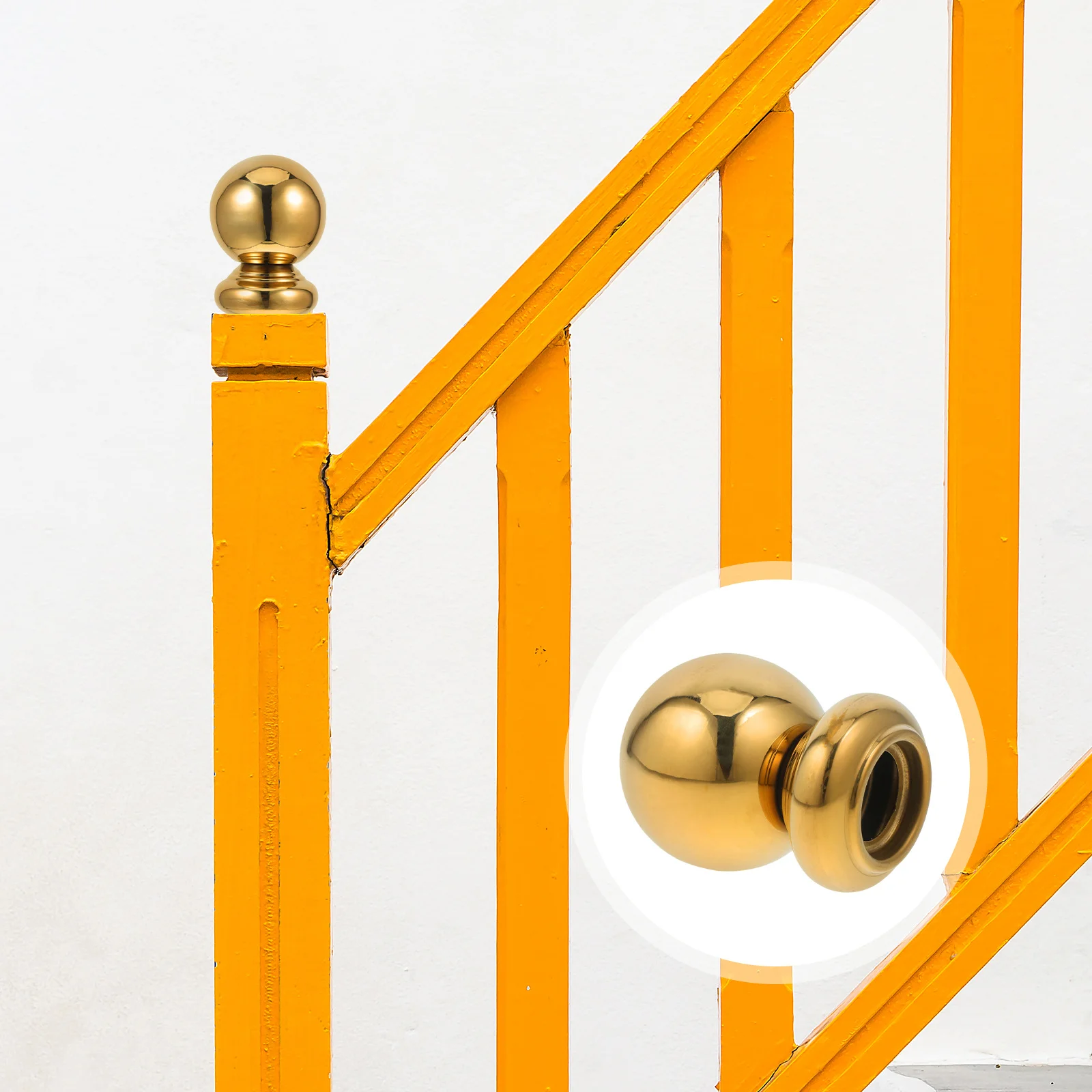 

32Mm Golden Metal Post Caps Top Ball Decorative Finial For Staircase Fence Gate Garden Deck Outdoor Durable Stainless Steel