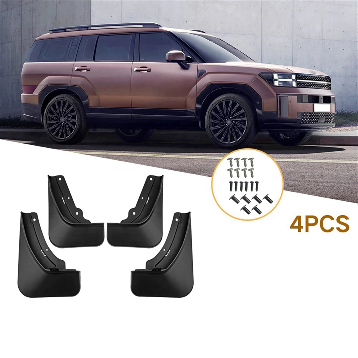 Car Mud Flaps Splash Guard Mudguard Mudflaps Fender External Cover for Hyundai Santa Fe 2023-2024